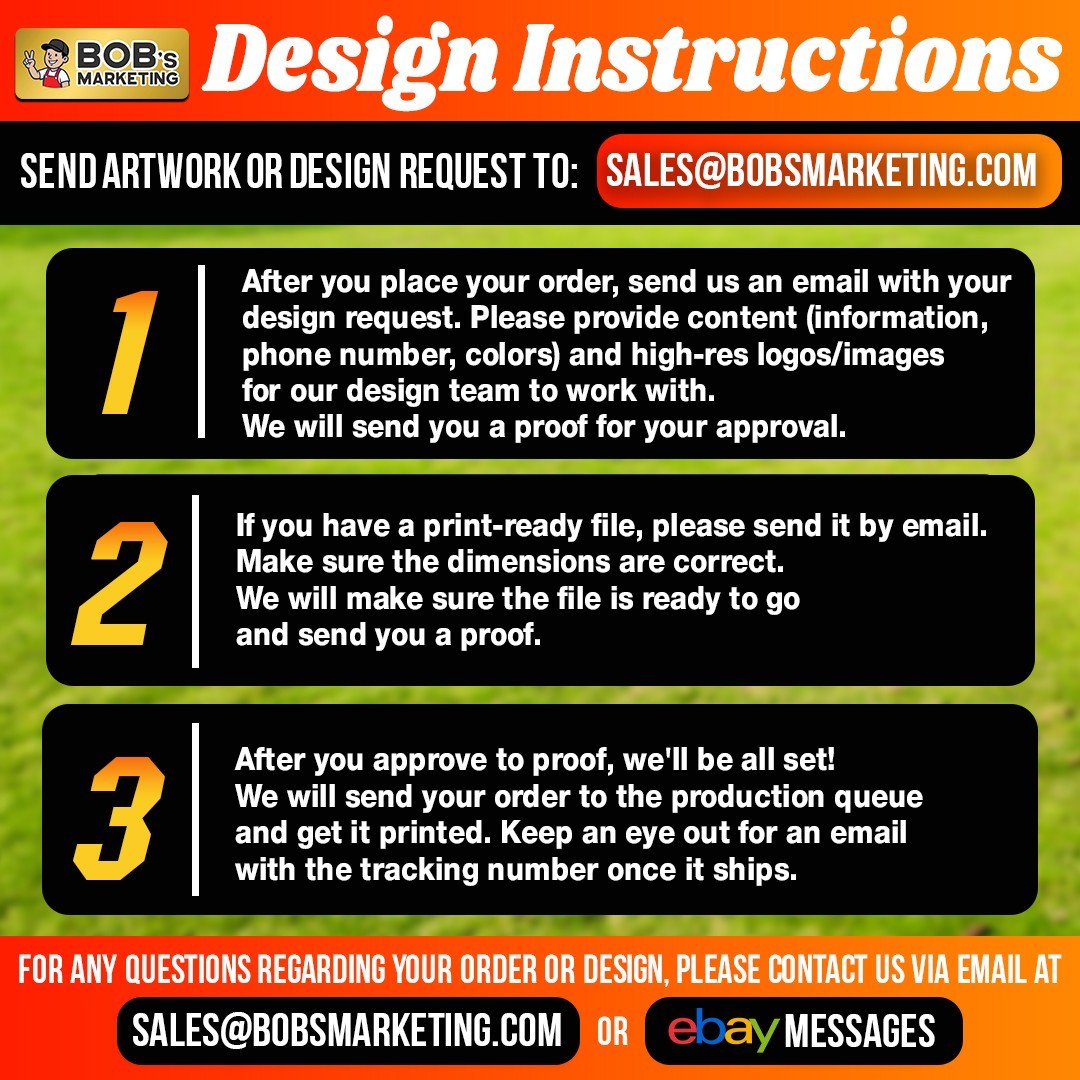 5 Pack Custom Yard Signs 24×18 Full Color Wholesale Printing + Metal H Stakes