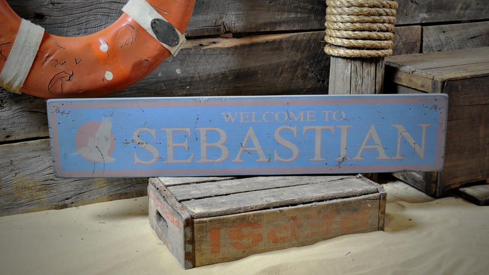 Custom Pelican Welcome to Beach Sign – Rustic Hand Made Wooden Sign