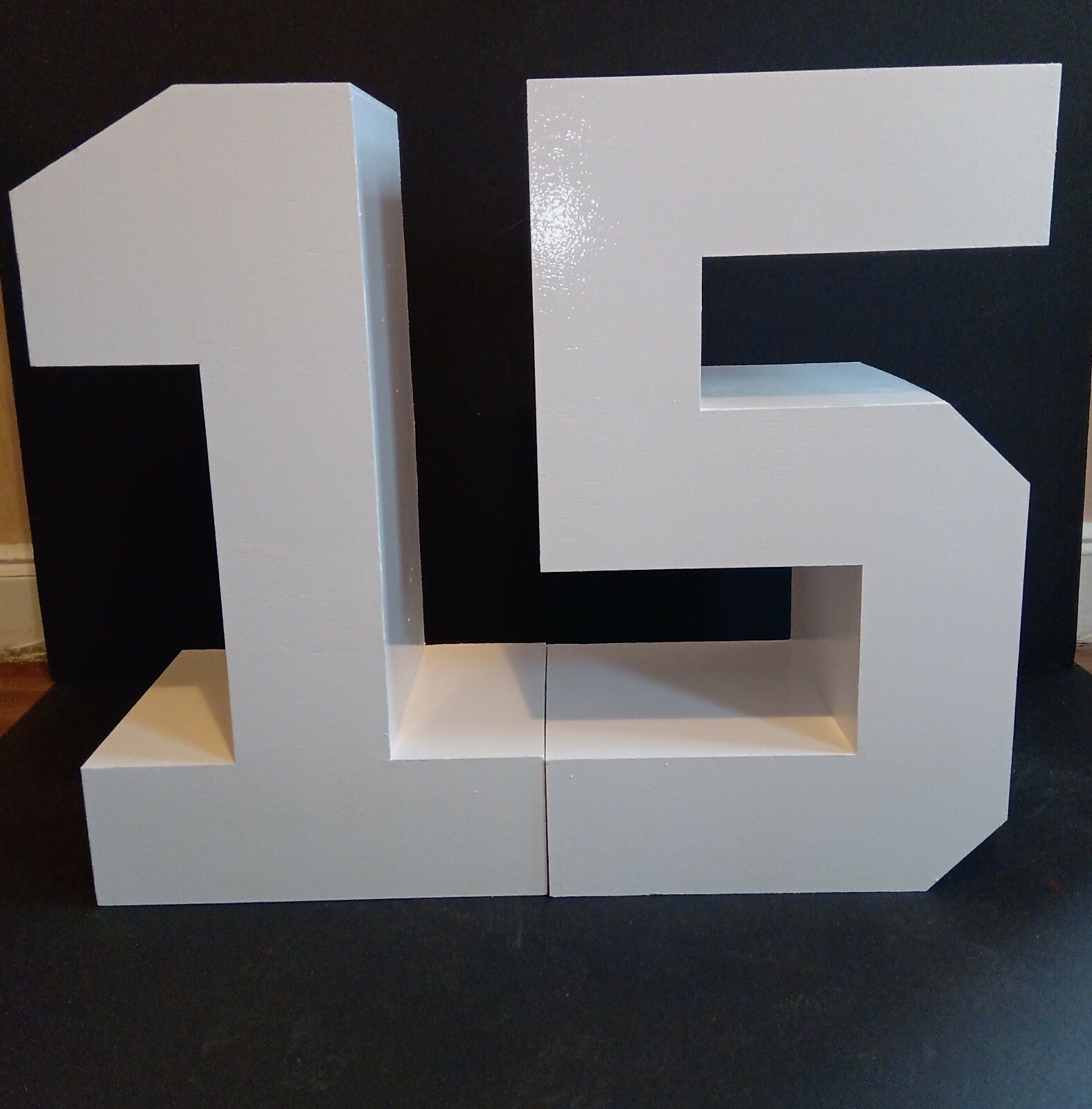 BIG 31″ White Wooden NUMBERS – Decor Display 3D Signs Columns Birthday, from 0-9