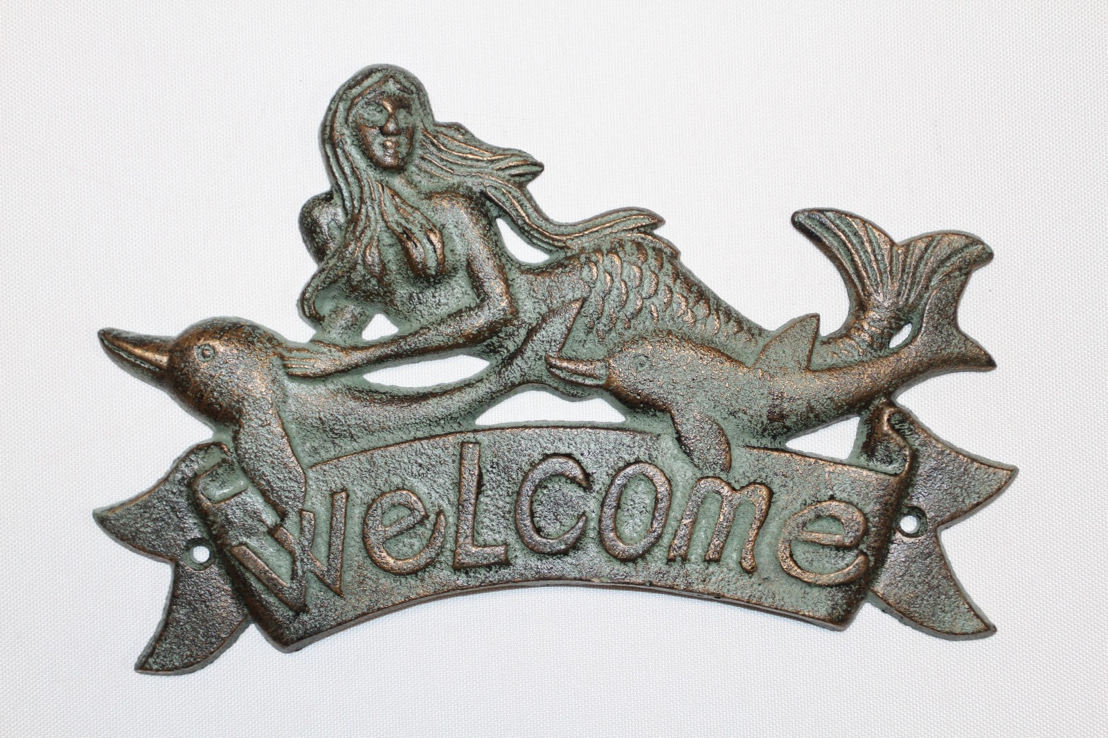 1-MERMAID WELCOME Wall Plaque,Mythical,Folklore,Beach Decor,Nautical Style,BL-40