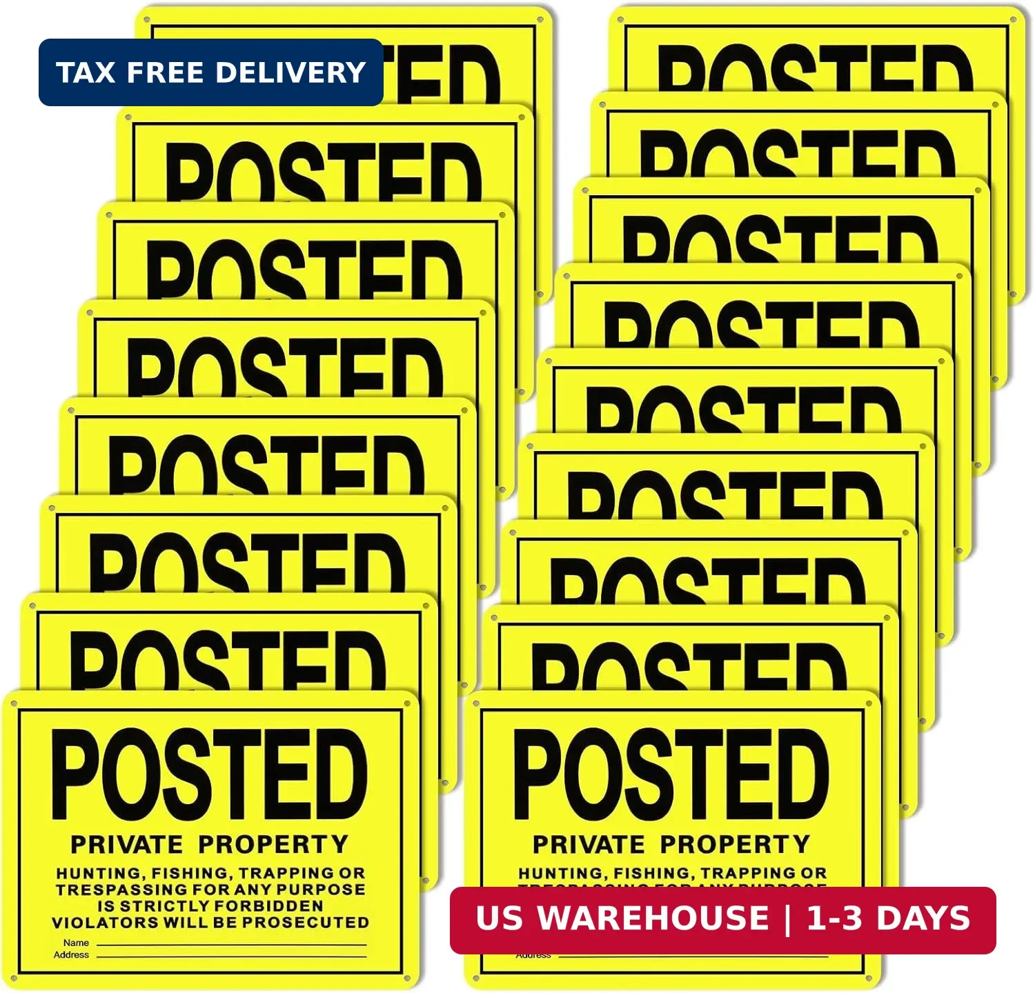 15 Pcs Posted No Trespassing Signs Private Property 10 x 7 Inch Metal No Hunting