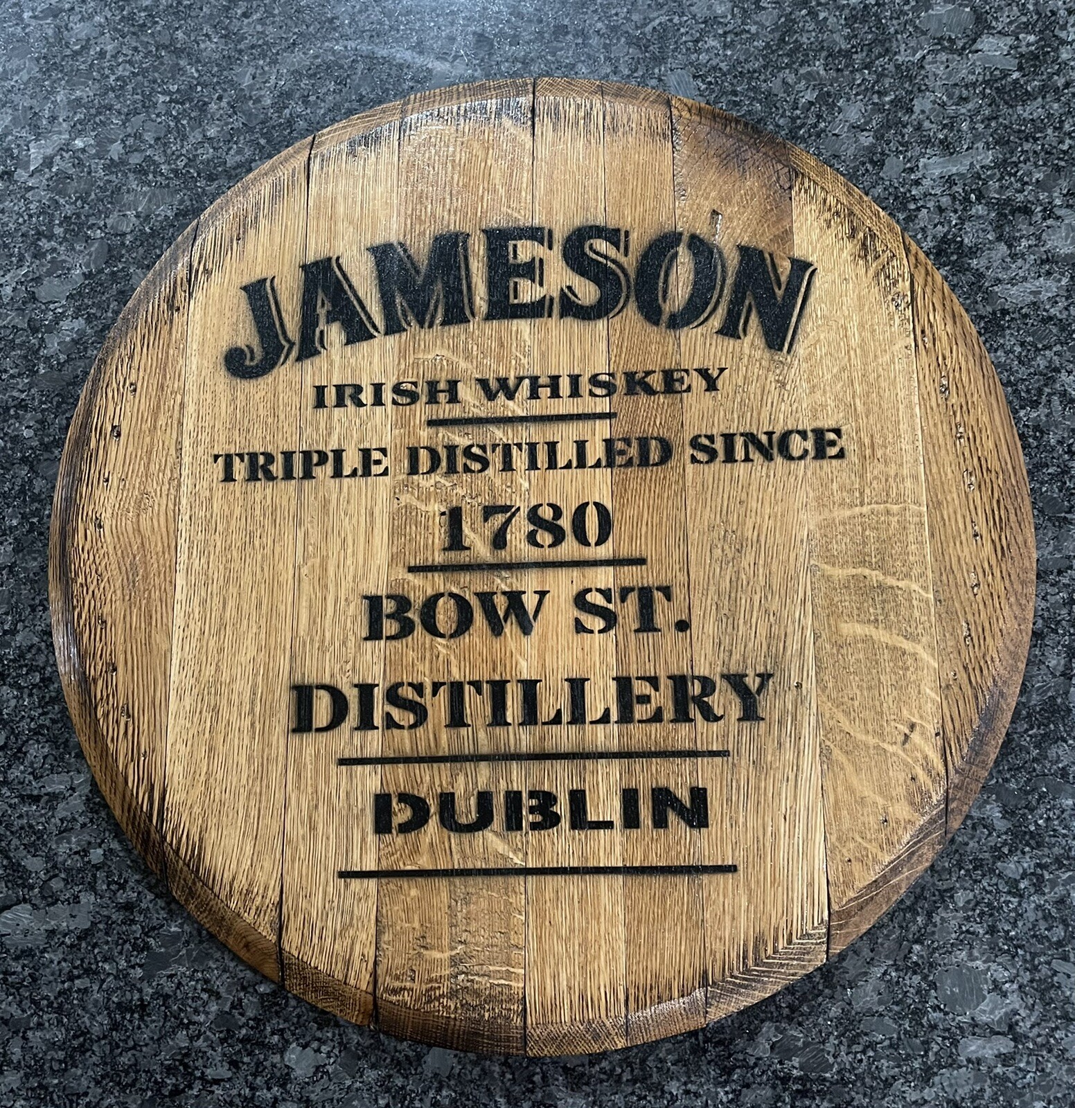 Rustic Bar Decor (Jameson Irish Whiskey) Barrel Head/ Lid wood wall art
