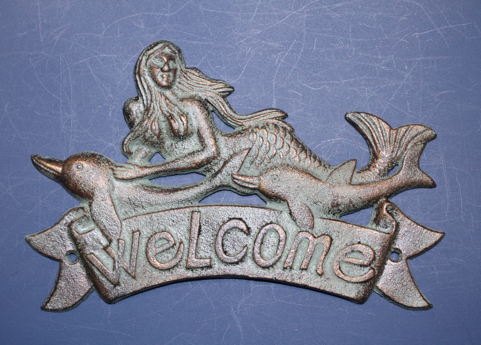 1-MERMAID WELCOME Wall Plaque,Mythical,Folklore,Beach Decor,Nautical Style,BL-40