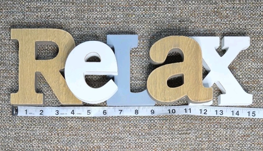 Wooden Relax Sign Wall Decor Rustic Farmhouse Letters Home Boho Cottagecore