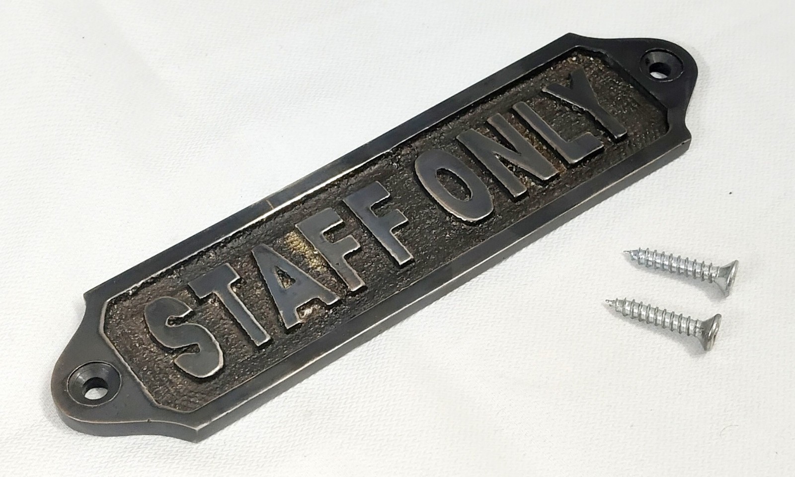 Solid Brass Staff Only Door Sign Plaque Vintage Nautical Wall Decor Plate