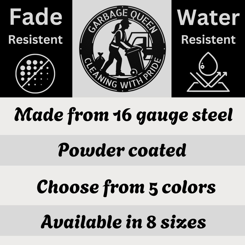 Personalized Sanitation Worker Metal Sign for Women Custom Trash Collector Gift