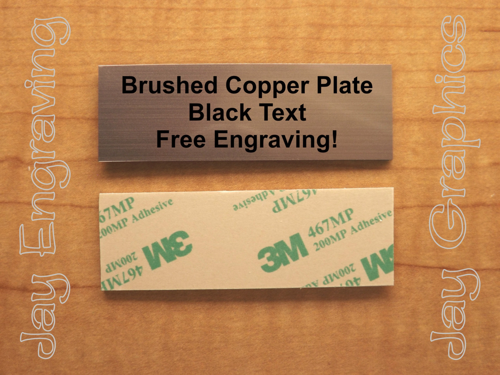 Custom Engraved 1×3 Brushed Copper Finish Plaque / Plate Tag Marker Sign Urn