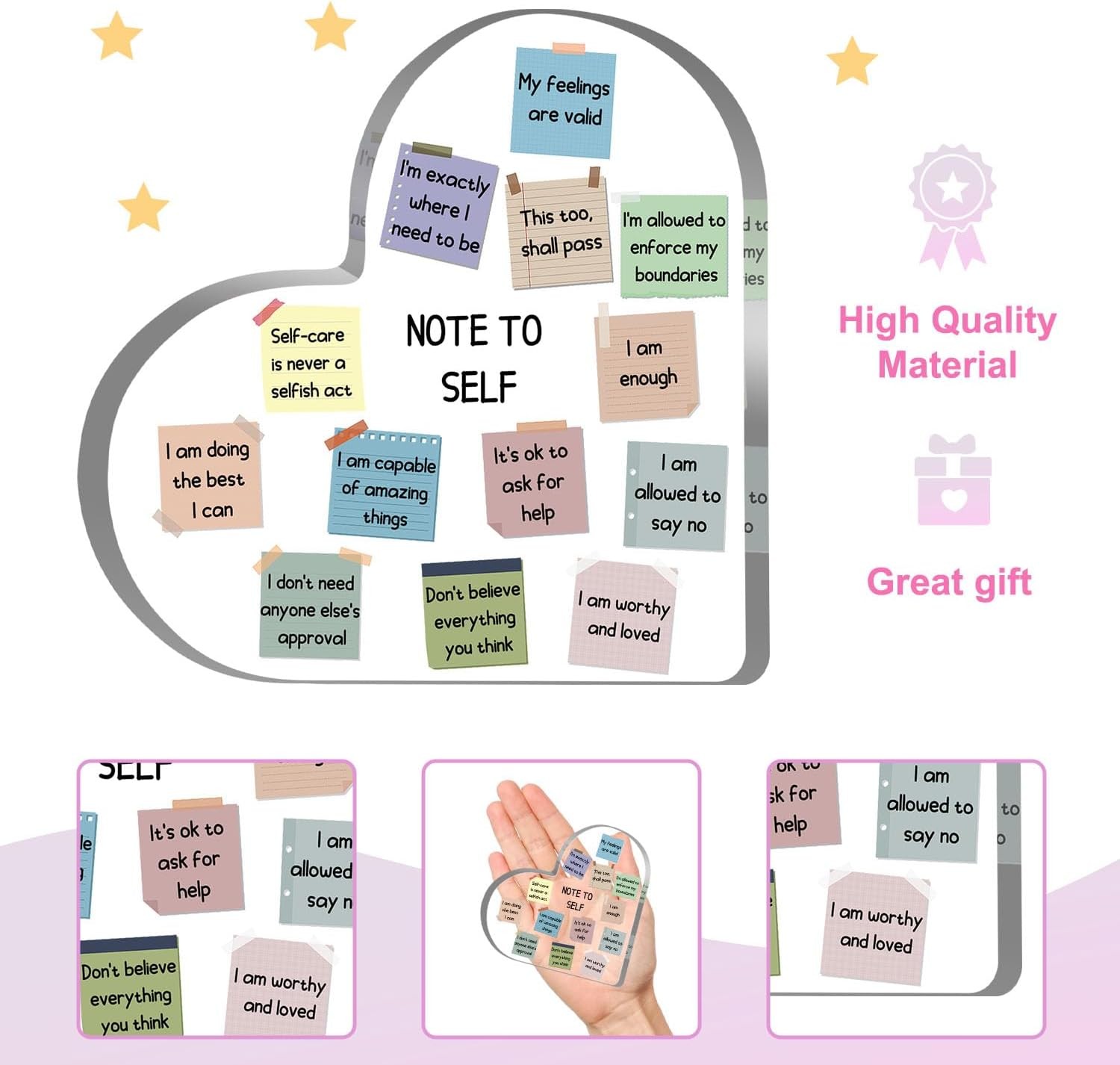 Office Acrylic Heart Gift Therapy Mental Health Print Decorations