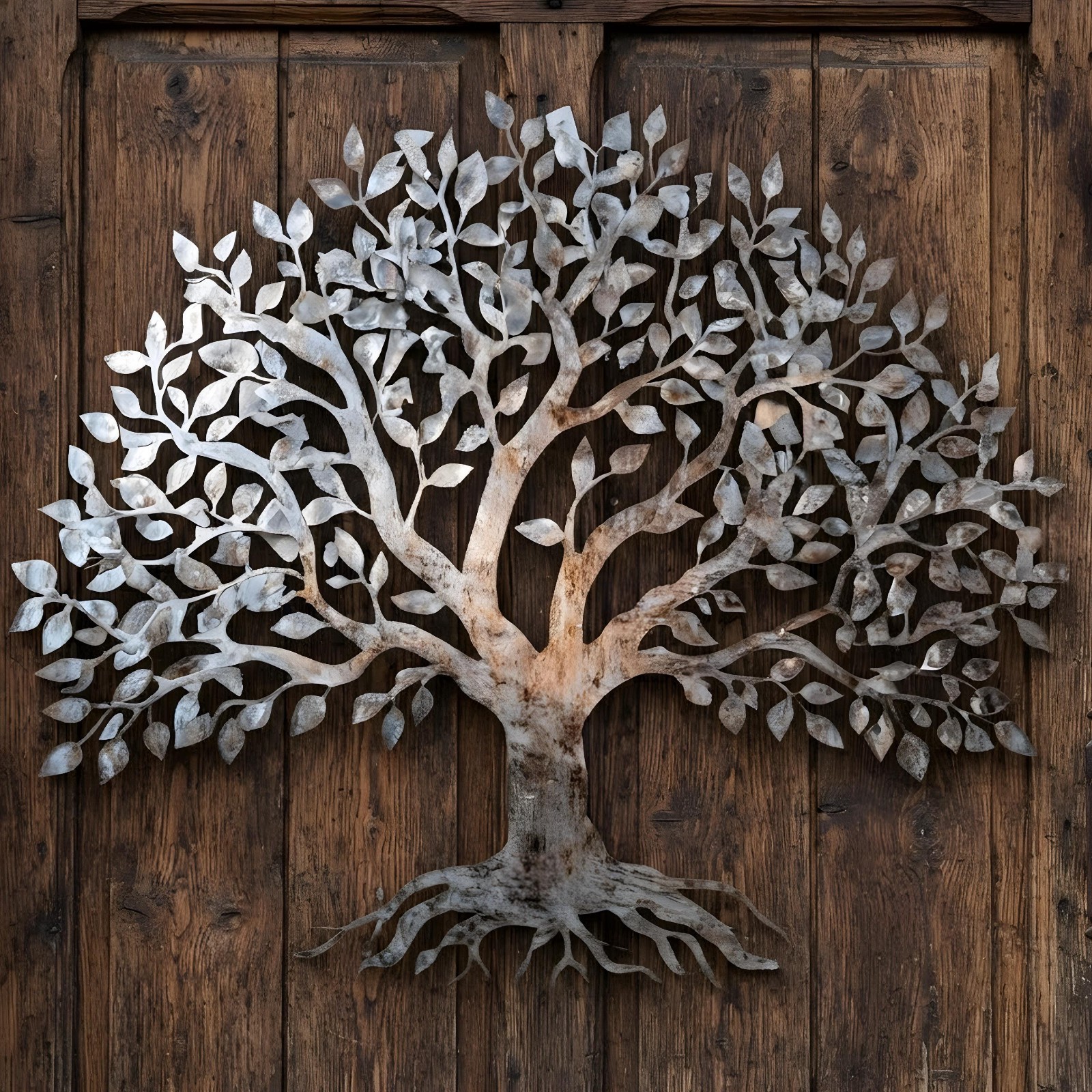 Tree of Life Metal Sign, UV Printed Aluminum Wall Art, Rustic Nature Decor