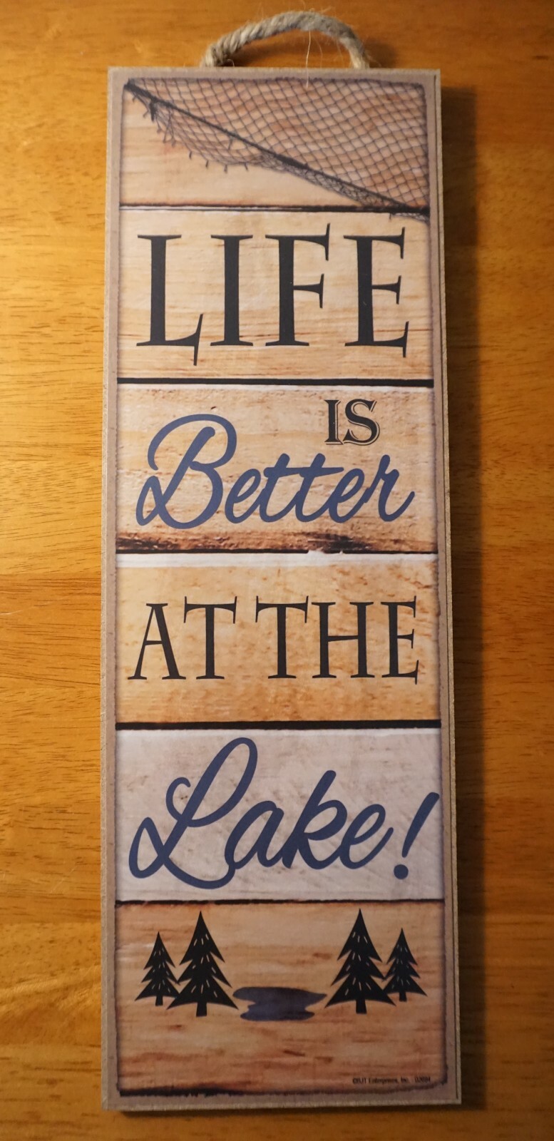 Fishing Net Lake House Sign Camping Lodge Canoe Boat Home Rustic Wood Decor NEW