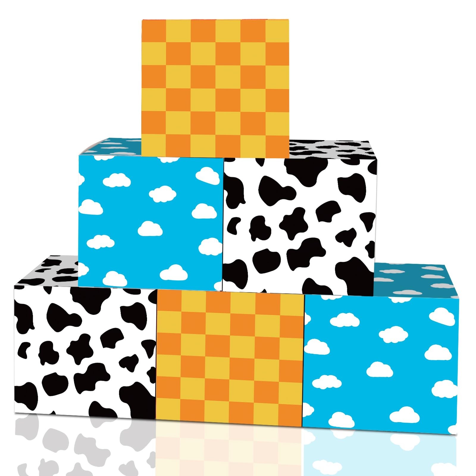 6 Pcs Cartoon Story Party Decorations Boxes Cartoon Boxes 11.8 Inch Large Blu…