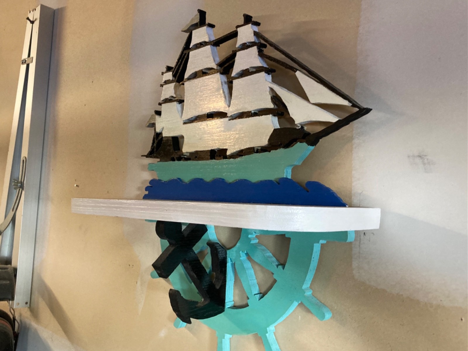 WOOD SCROLL WALL DECOR SHELF-SHIP