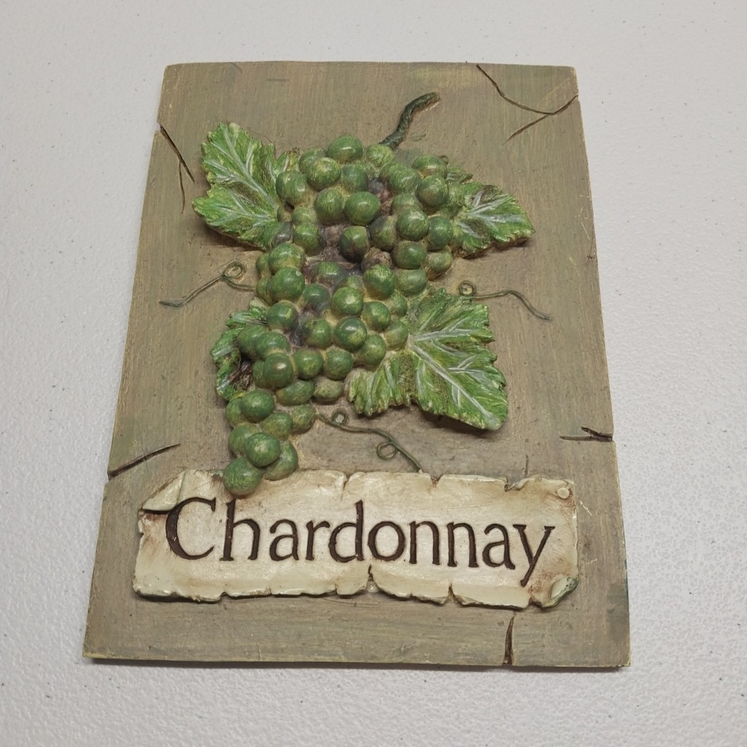 Vintage 3D Wine Grape Wall Plaques Set 4 Resin Vineyard Kitchen Decor 5×7