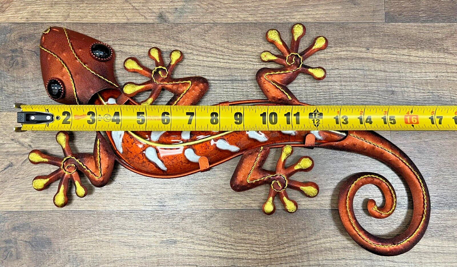 Gecko Orange Metal And Glass Wall Decor 17″ x 10″