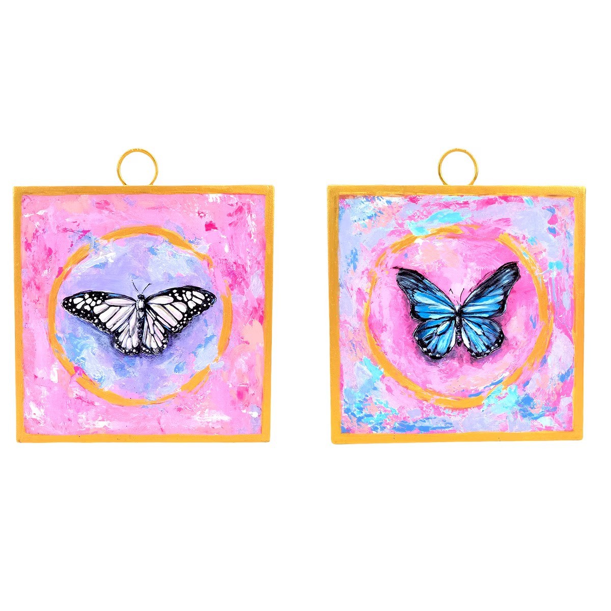 The Round Top Collection Elegant Butterflies 6x6x1 Each (Listing is for both)