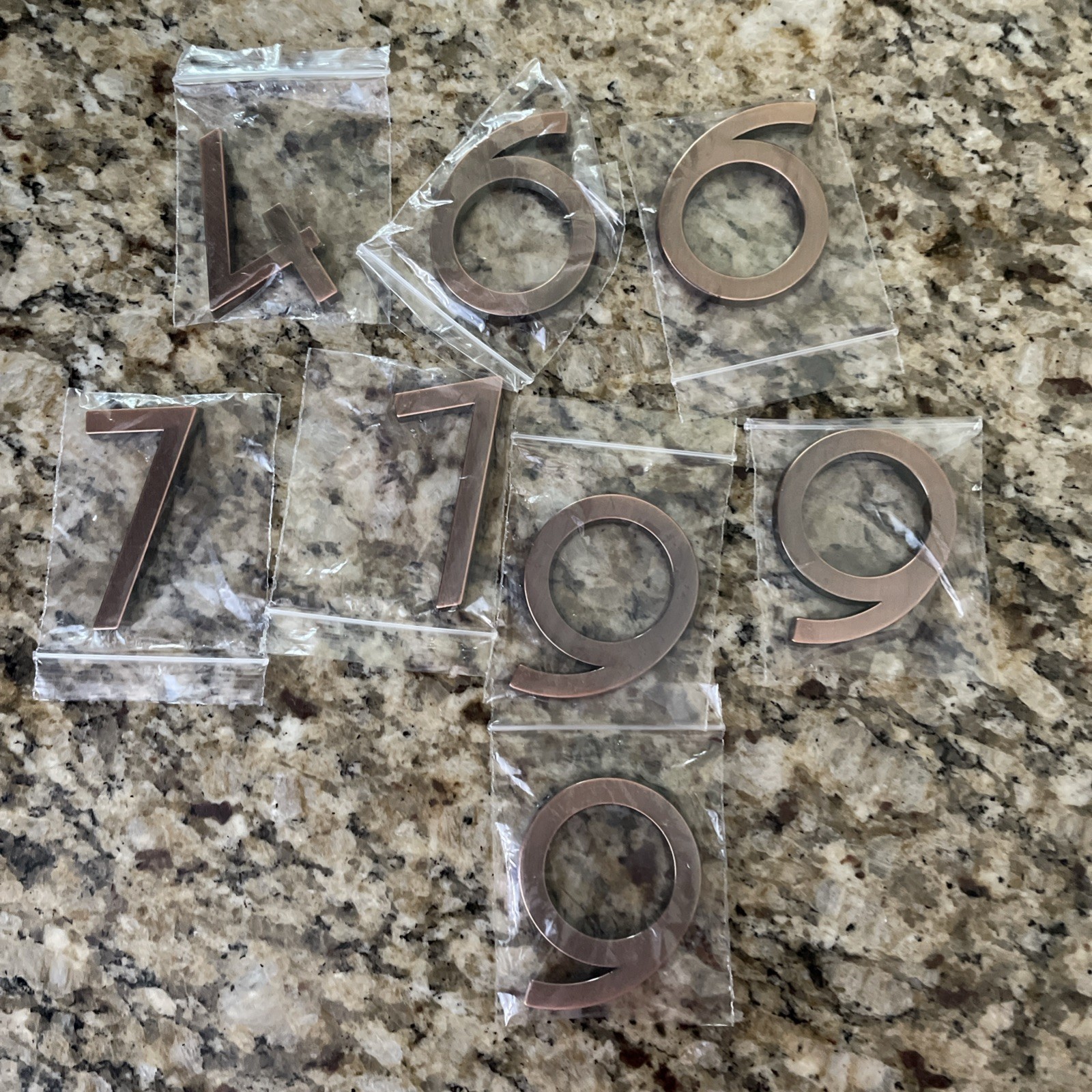 Plastic bronze-look stick-on 2 in. numbers for mailboxes,etc SoldSeparately 4679