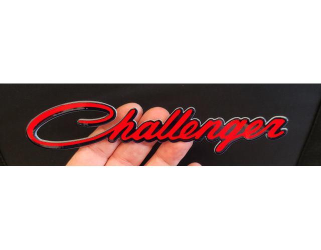 Dodge Challenger Script Steel Sign – Red