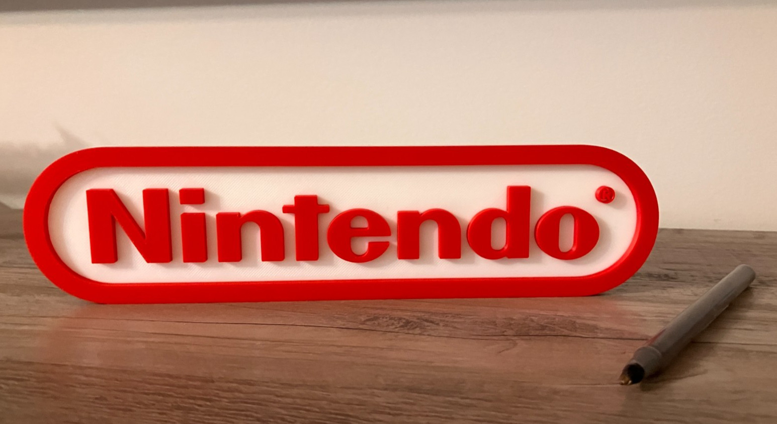 Nintendo 3D Printed Logo Sign Plaque Home decor wall desk fan art