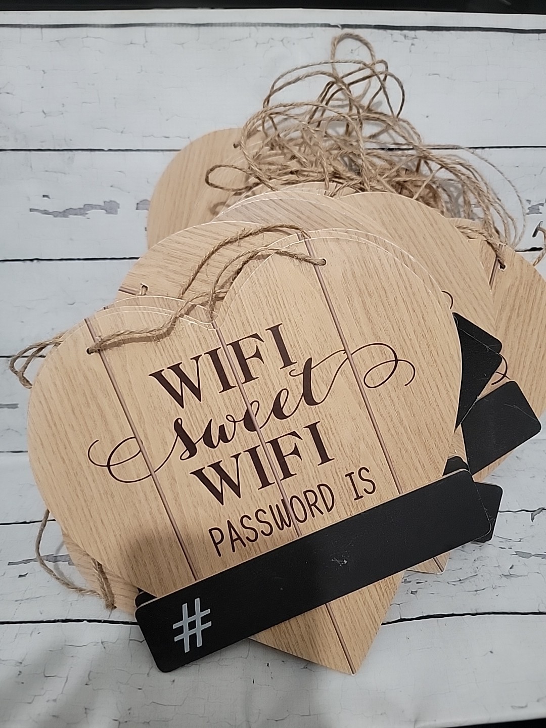 Wooden Heart Home WiFi Password Sign Lot 25
