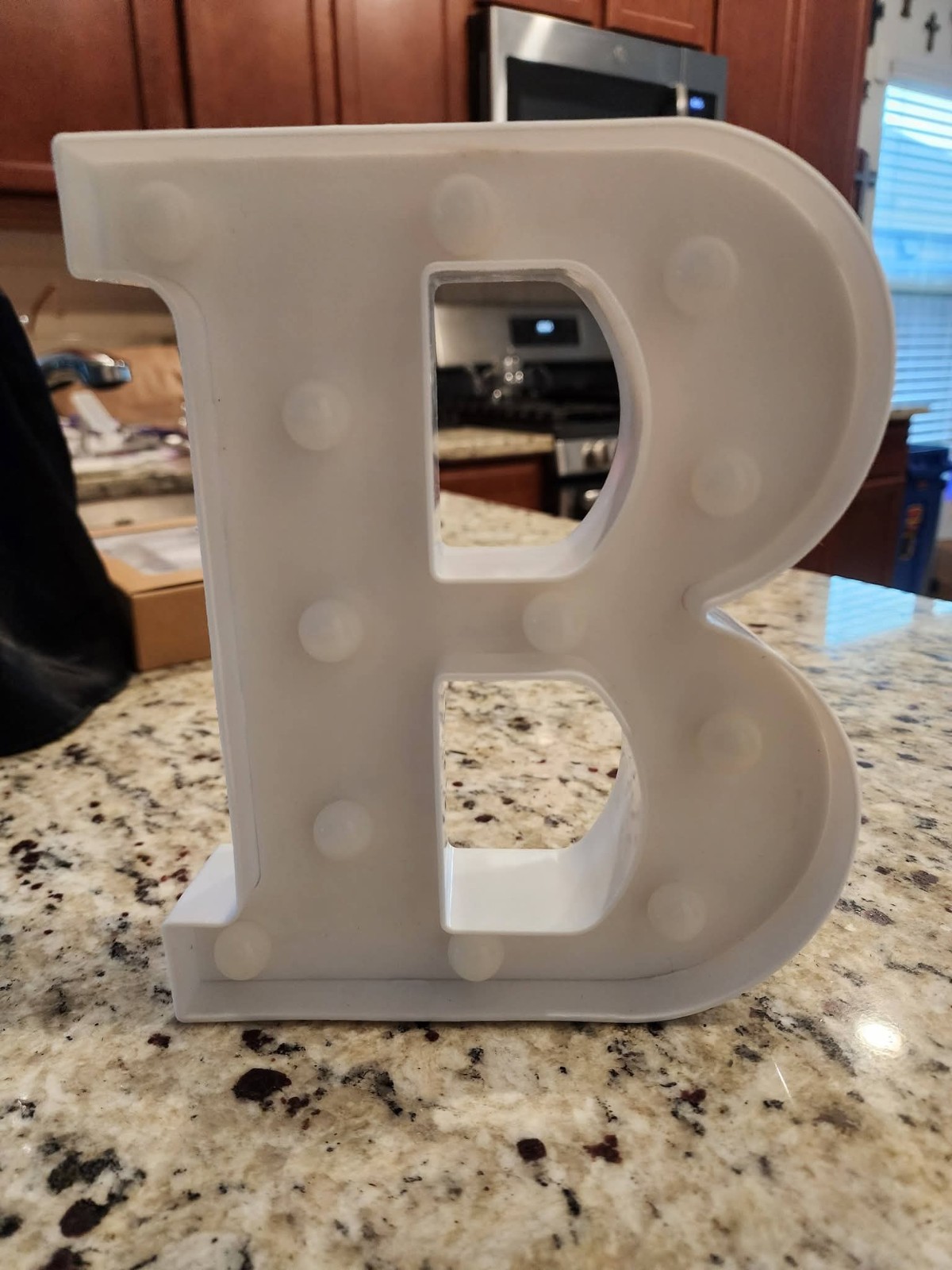 LED Letter B White Plastic Freestanding Modern Decorative Sign for Any Room