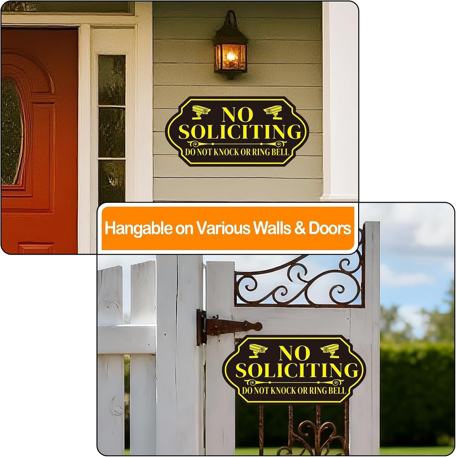 No Soliciting Sign with Stake for House – Adjustable Height Heavy Duty Aluminum