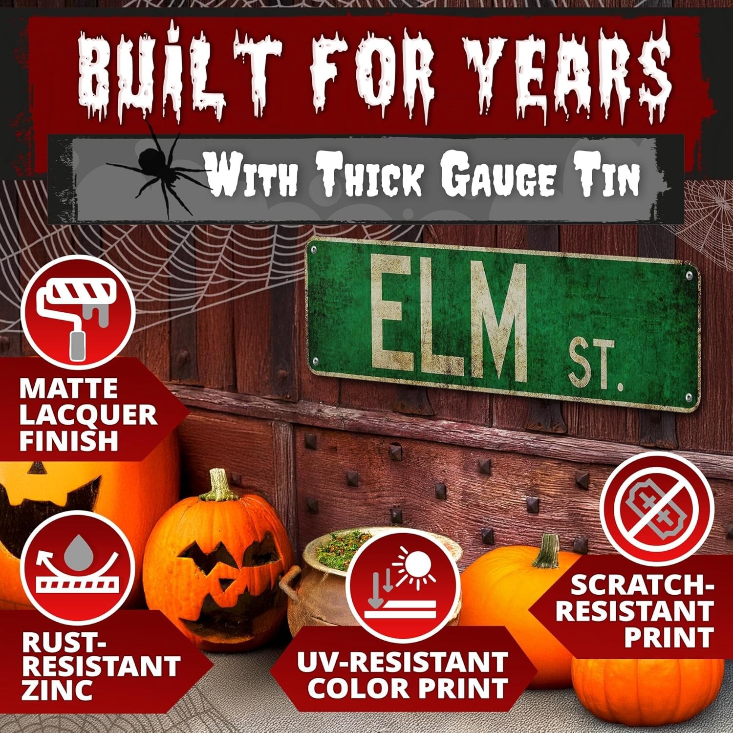Elm Street Sign – Horror Movie Gifts and Collectibles, 16×4″ 16x4Inch, Green