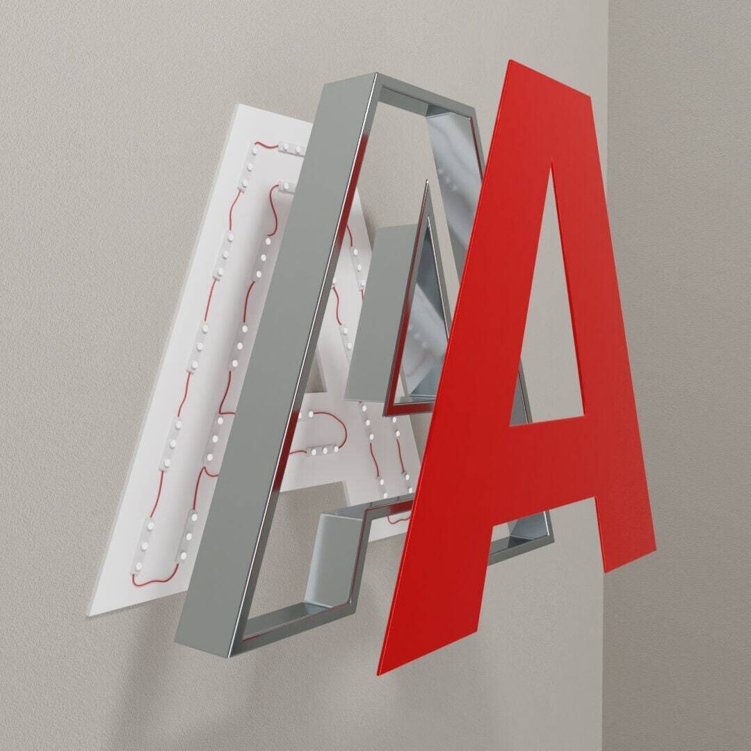 Custom 3D Channel Letters Sign LED Frontlit Storefront & Indoor/Outdoor Signage