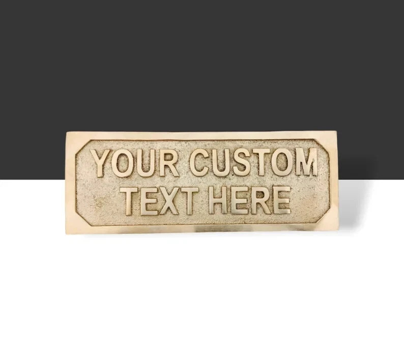 Personalized Brass Plaque – Heavy duty cast brass 3D signs, Name Plates,