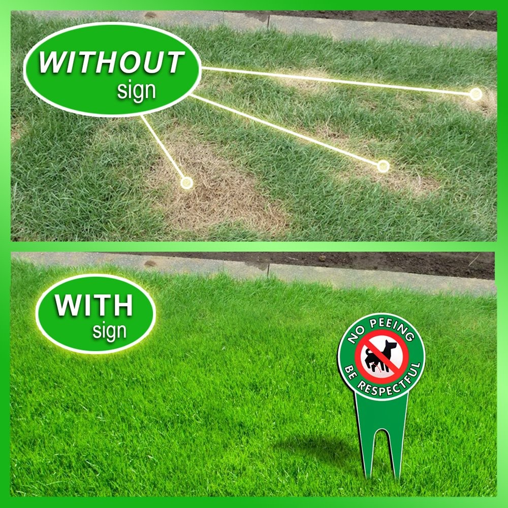 6″x12″ No Peeing Dog Sign | Dog Stake for Yard Pick Up After Your Dog Sign