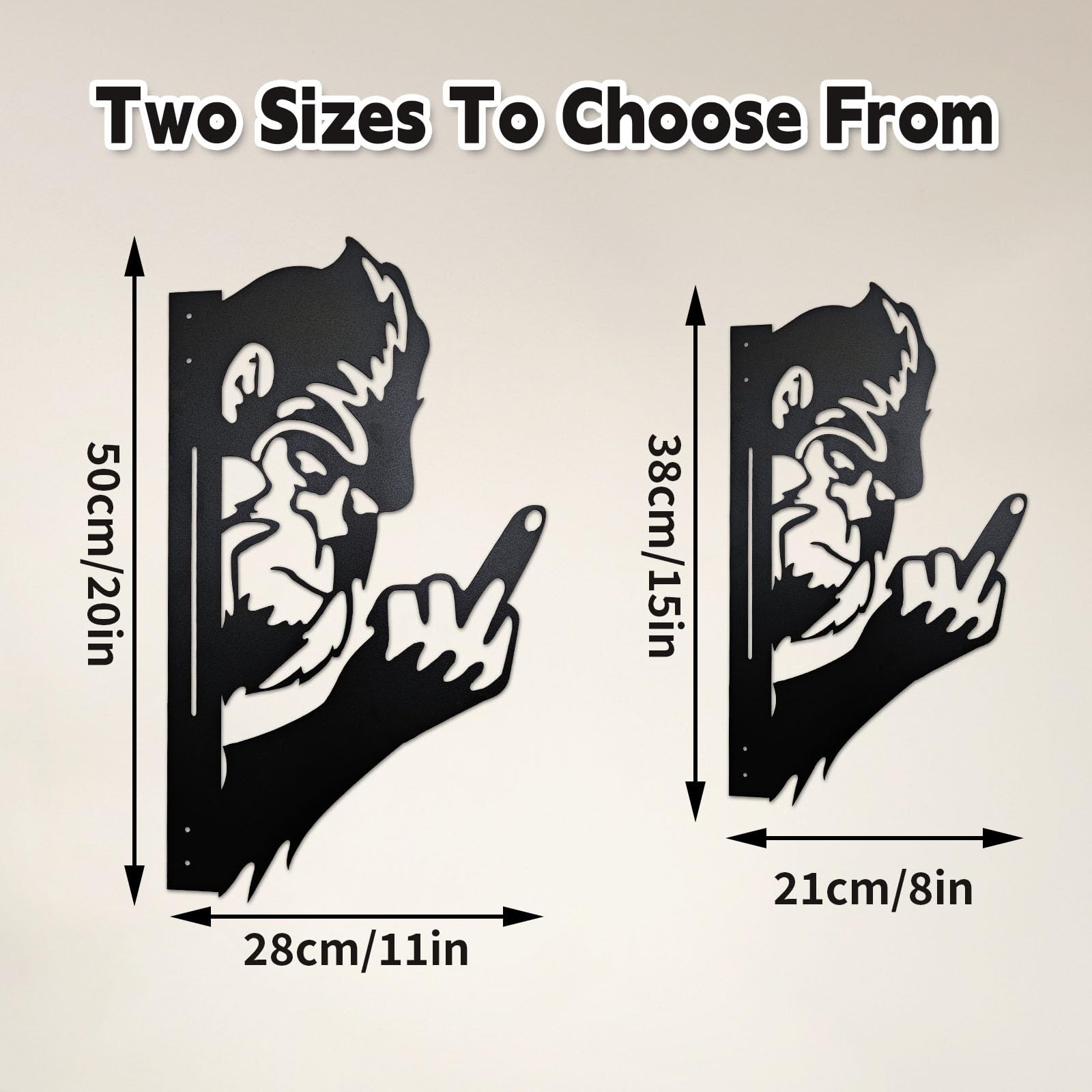 Peaking a Boo Flipping Off Bigfoot Animal Metal Sign Art Ornament, Middle Fin…