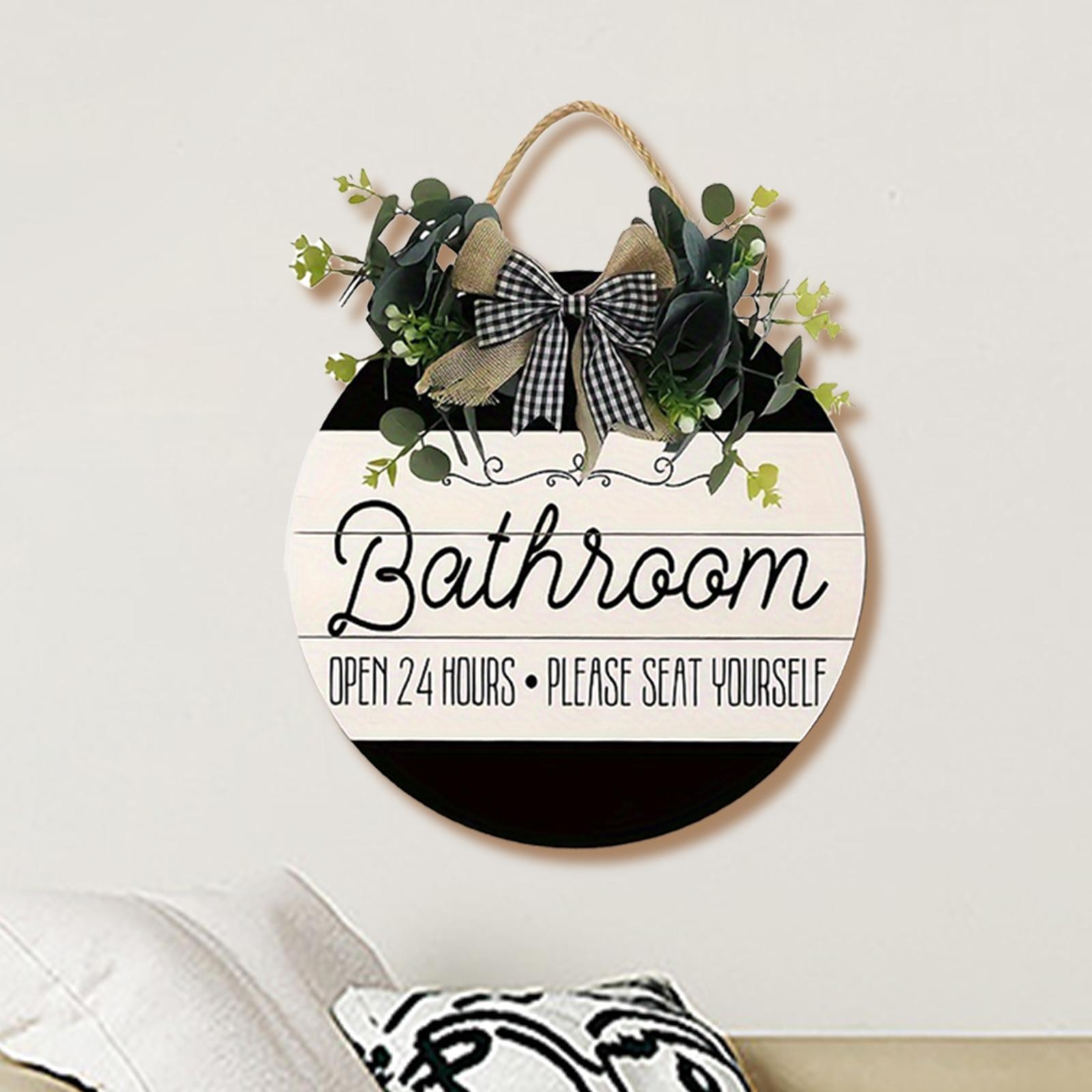 Welcome Door Hanging Sign Farmhouse Bathroom Diameter 30cm Welcoming Sign
