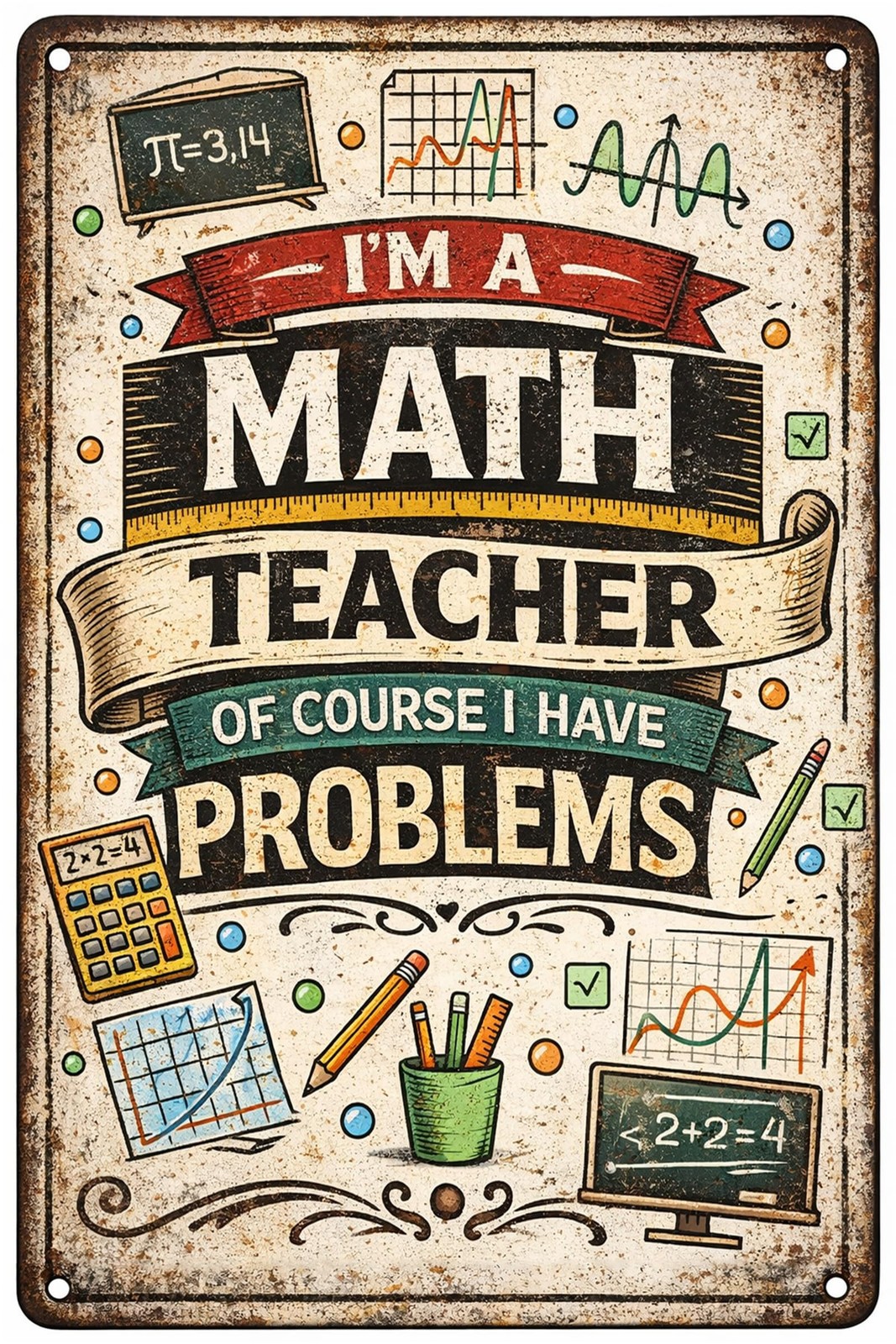 Funny Math Poster Classroom Posters Math Teacher Gift – I’m A Math Teacher Of