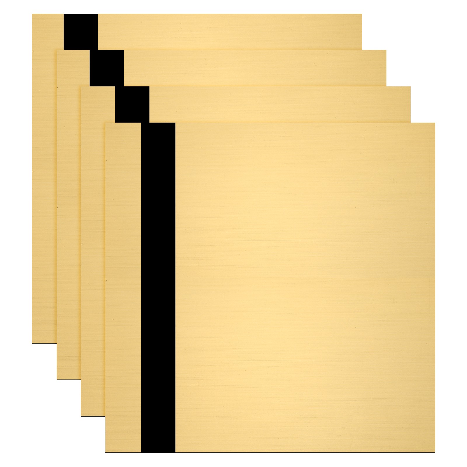 4Pcs, 11.8×11.8″ Double Color ABS Laser Engraving Sheet Brushed Gold/Black