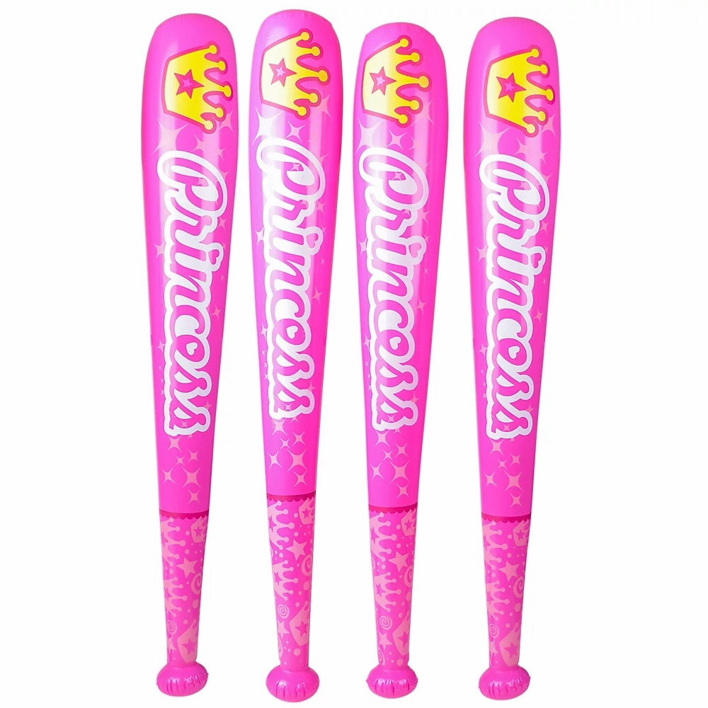 Inflatable Baseball Bats (Princess Pink) 4 Pieces (Huge – 42 Inches)