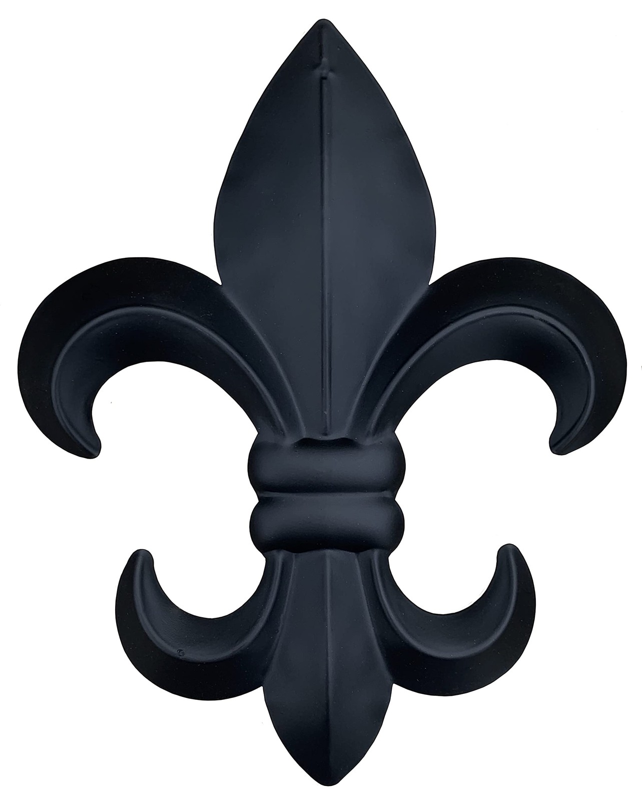 Top Brass 10″ Metal Fleur De Lis Wall Plaque/Art with 10″L x 8″W, Black