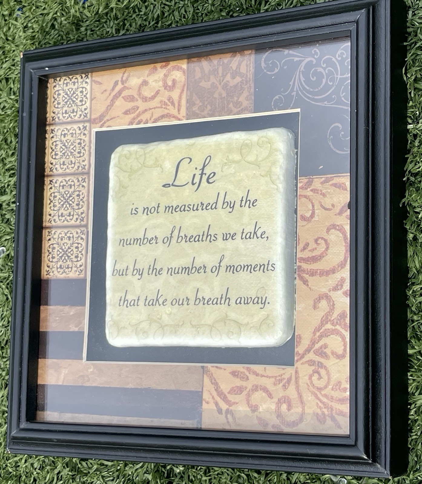 New View “Life Is Not Measured” 8×8 Framed Wall Art Plaque Inspirational Quote