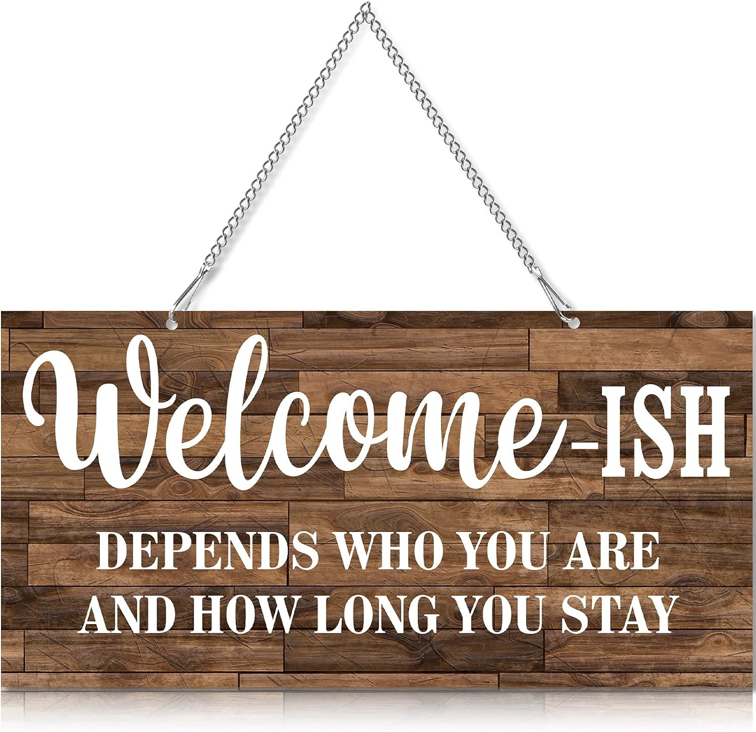 Funny Farmhouse Welcome Sign Welcome-Ish Front Door Sign 12X6 Inch Welcome Wall