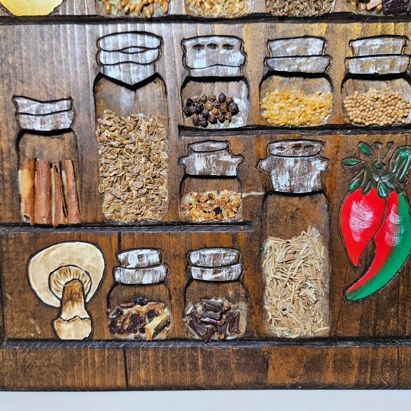 Vintage Handmade Spice Rack County Wall Decor