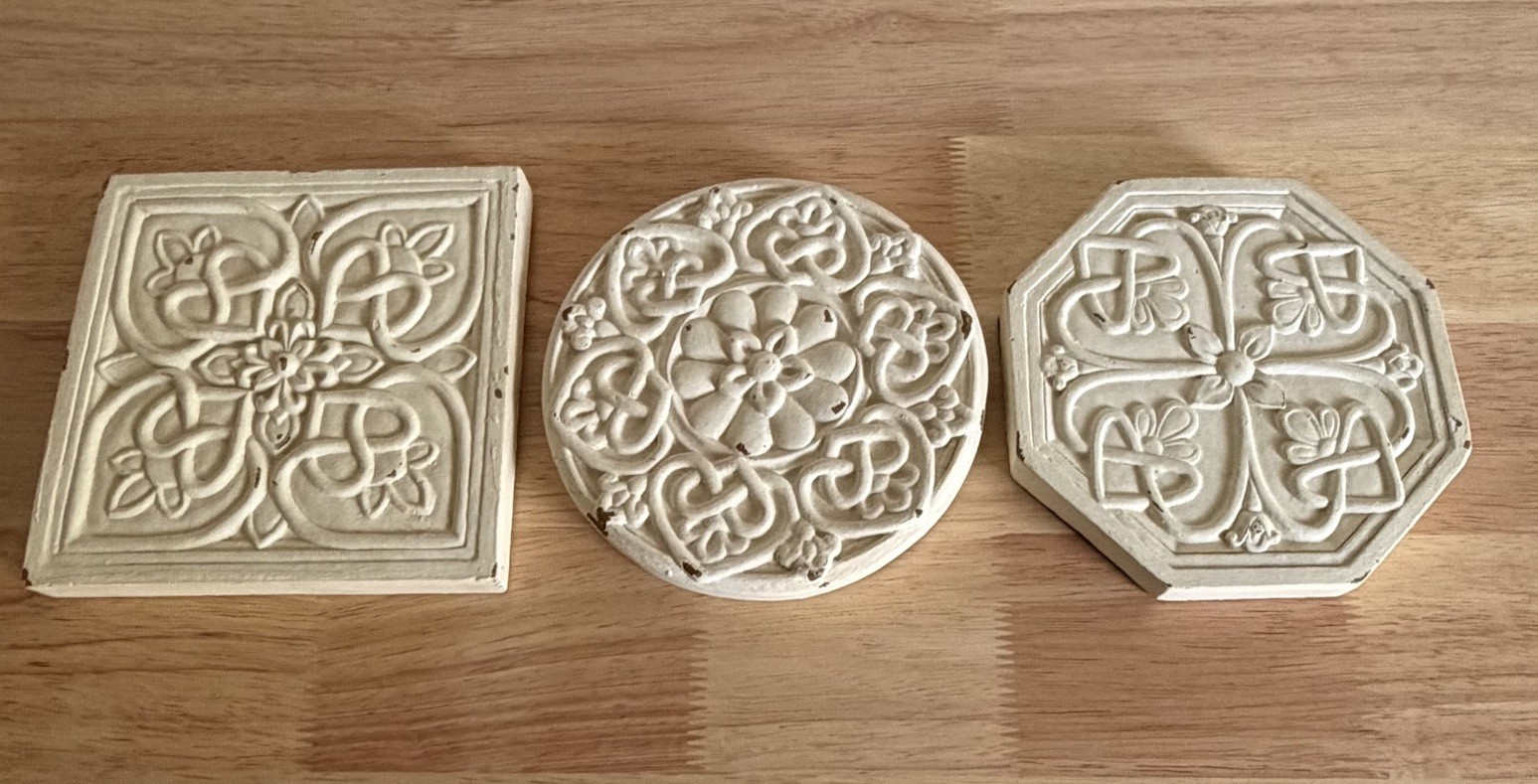 3 Southern Living At Home Central Park Plaques White Distressed Shabby Cottage