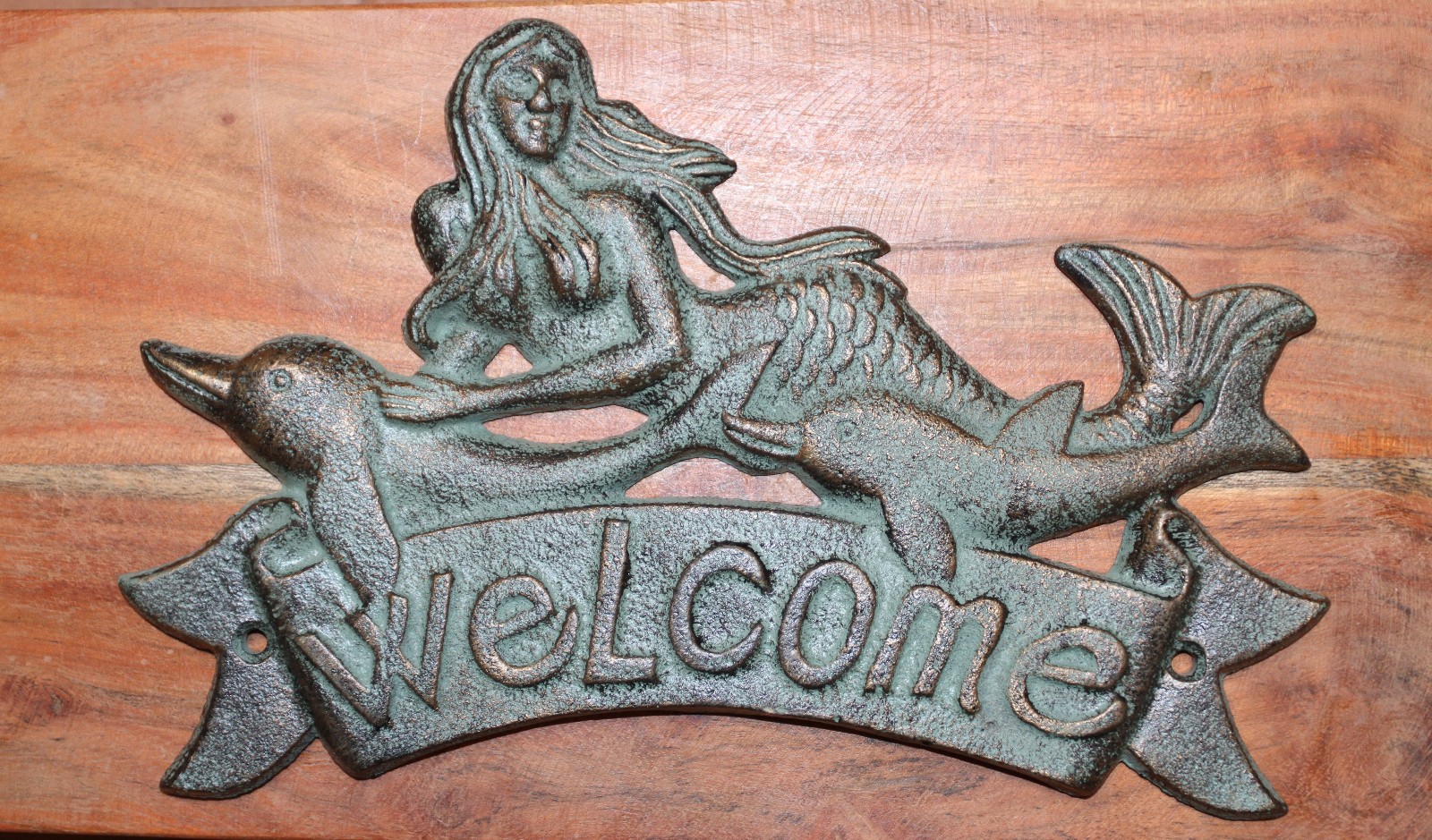 1-MERMAID WELCOME Wall Plaque,Mythical,Folklore,Beach Decor,Nautical Style,BL-40