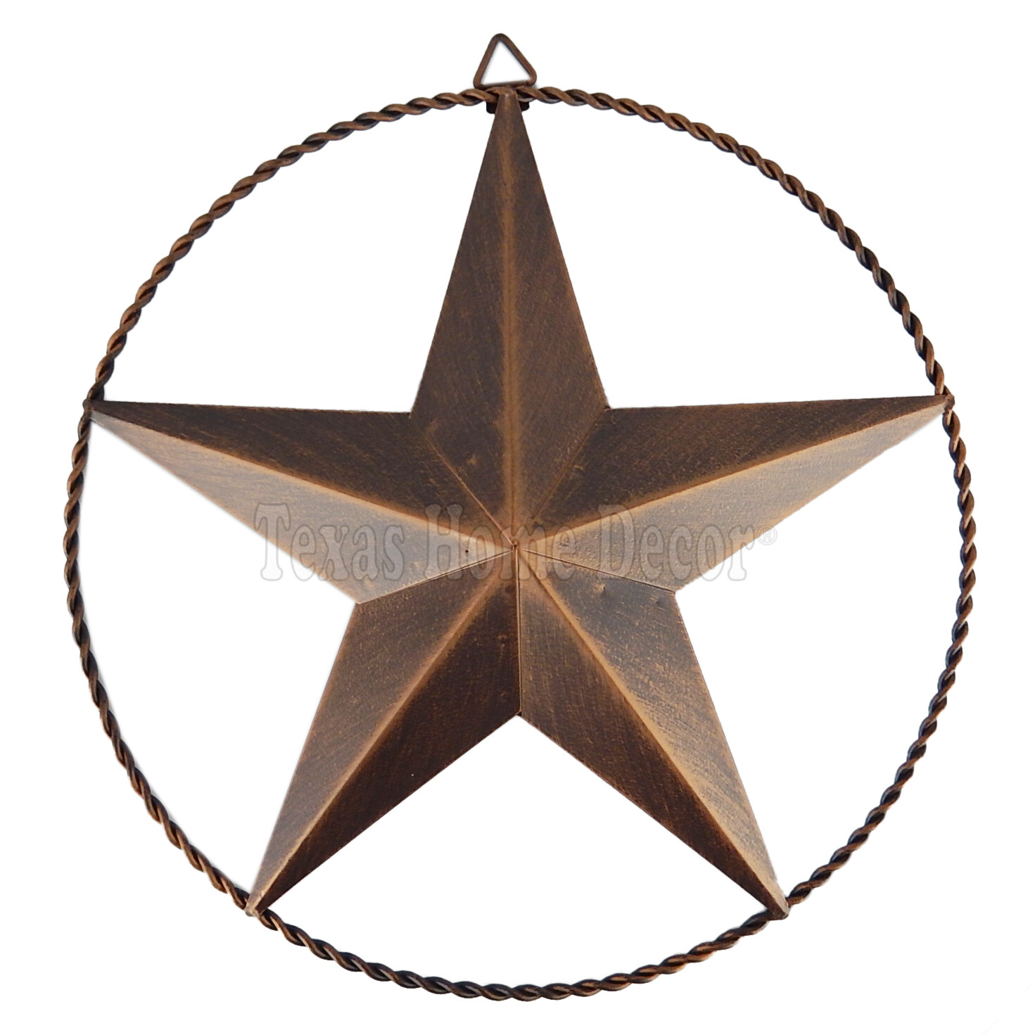 Metal Barn Star Wire Ring Anti Rust Brushed Copper Rustic Western Texas 12 inch