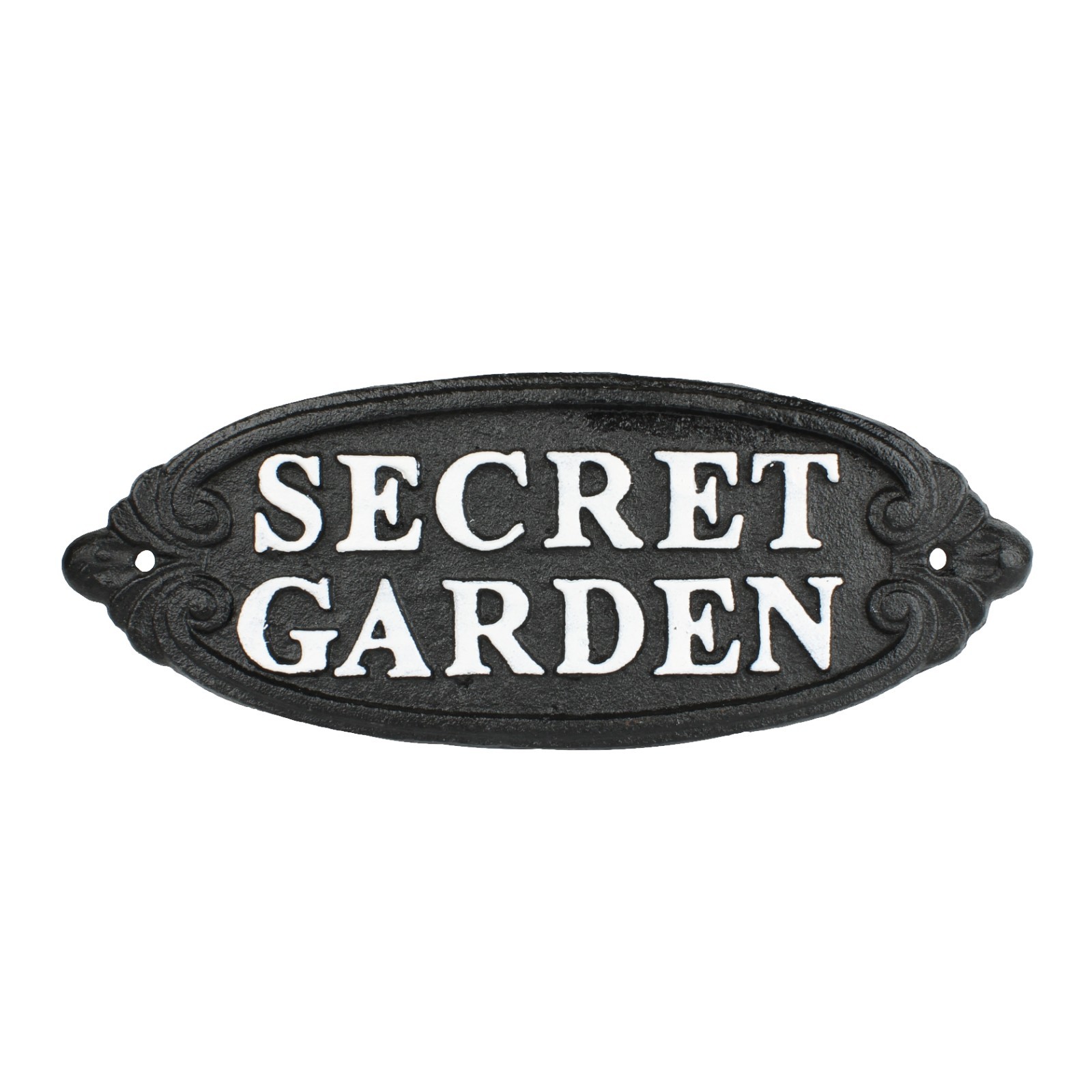 Secret Garden Cast Iron Sign Greenhouse Patio Porch Wall Decor Black 9.25 inch