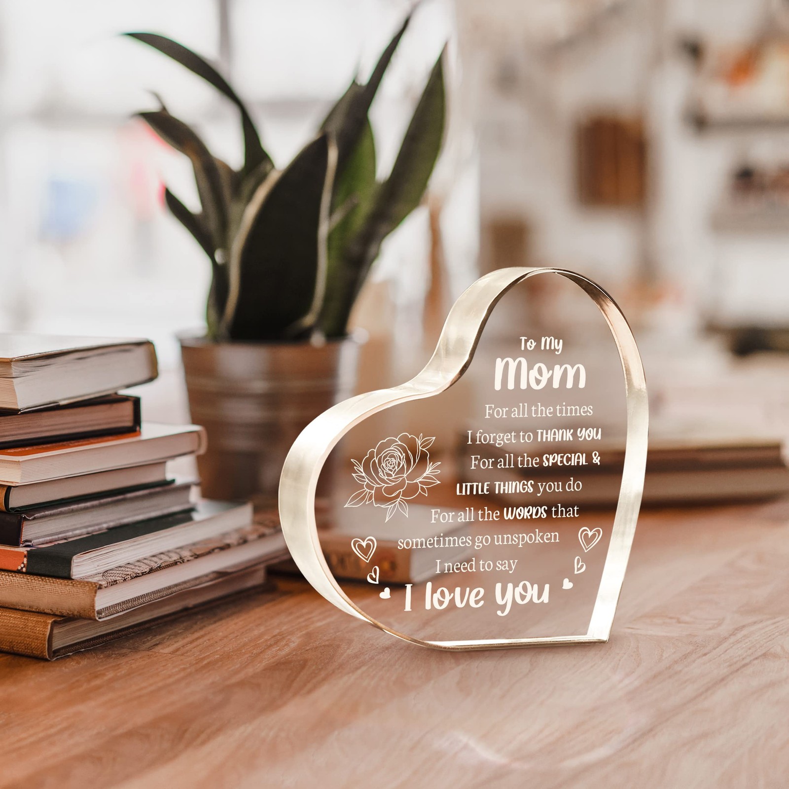 Mom Gifts for Mother’s Day, I Love You Mom Acrylic Keepsake Birthday Gifts f…