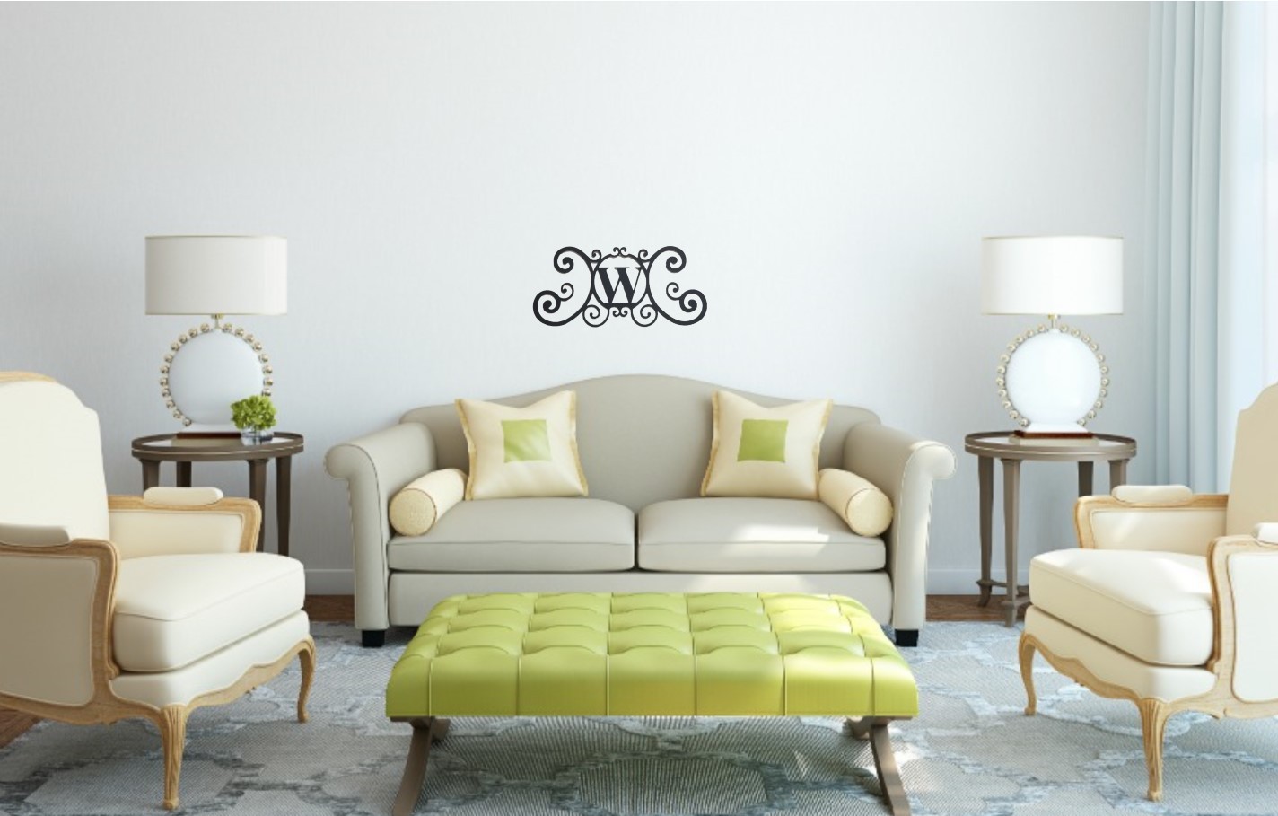 Iron Letter R Door Monogram Wall Decoration Plaque Metal Art Initial 2mm thick