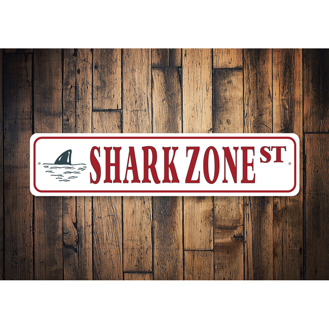 Shark Street Metal Sign