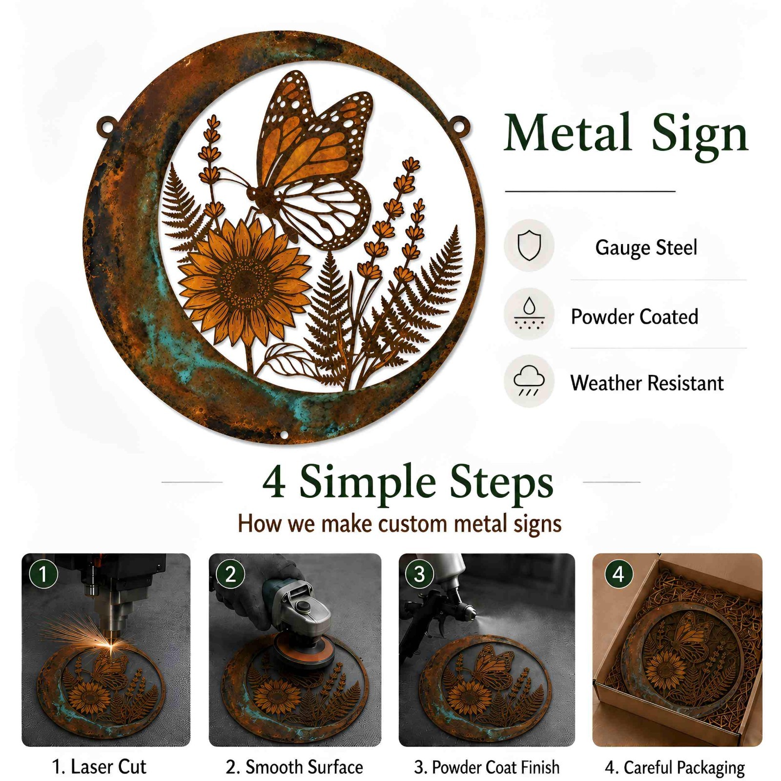 Spiral Sun Metal Art, Celtic Boho Outdoor Decor, Rustic Sun Metal Sign