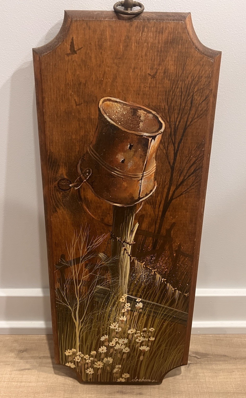 Vintage Hand Painted Americana Kitchen Wall Hanging Wood Plaque 13×7