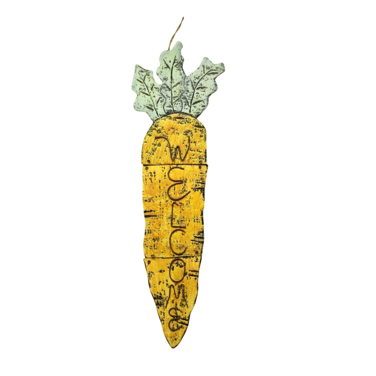 Primitive Wooden Carrot Wall Decor Farmhouse Rustic Spring Easter Sign folk art
