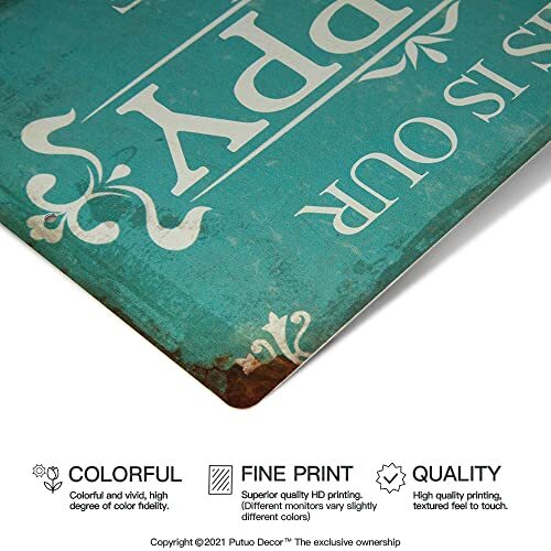Porch Rules Sign Aluminum Metal Wall Sign For Home Bar Farmhouse 12×8 Inches