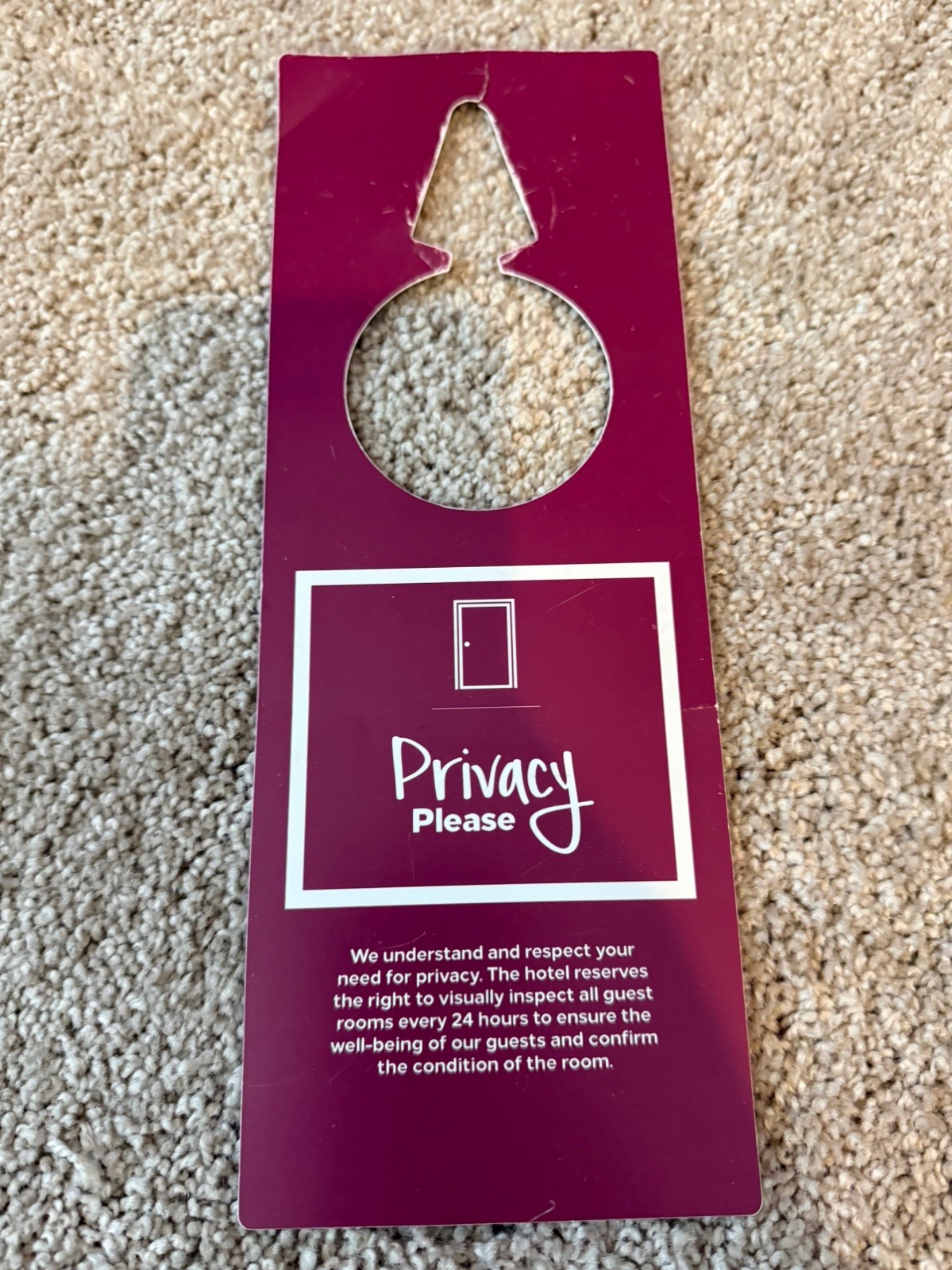 HOTEL Privacy DO NOT DISTURB TWO SIDED PLASTIC DOOR Hanger SIGN
